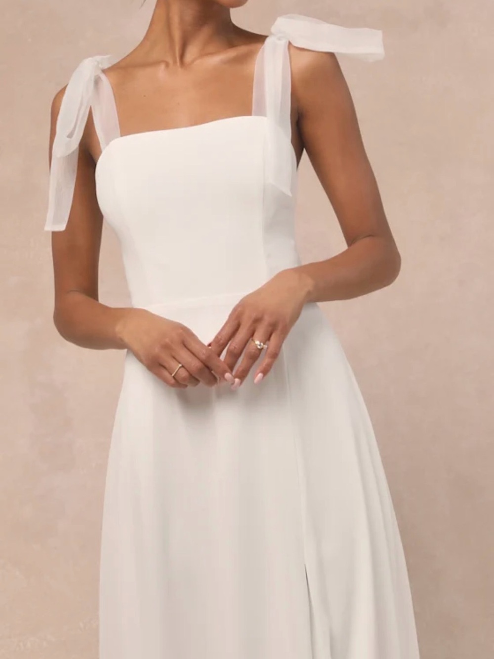 Radiant Romance White Tie-Strap Maxi Dress - Picture 4 of 10